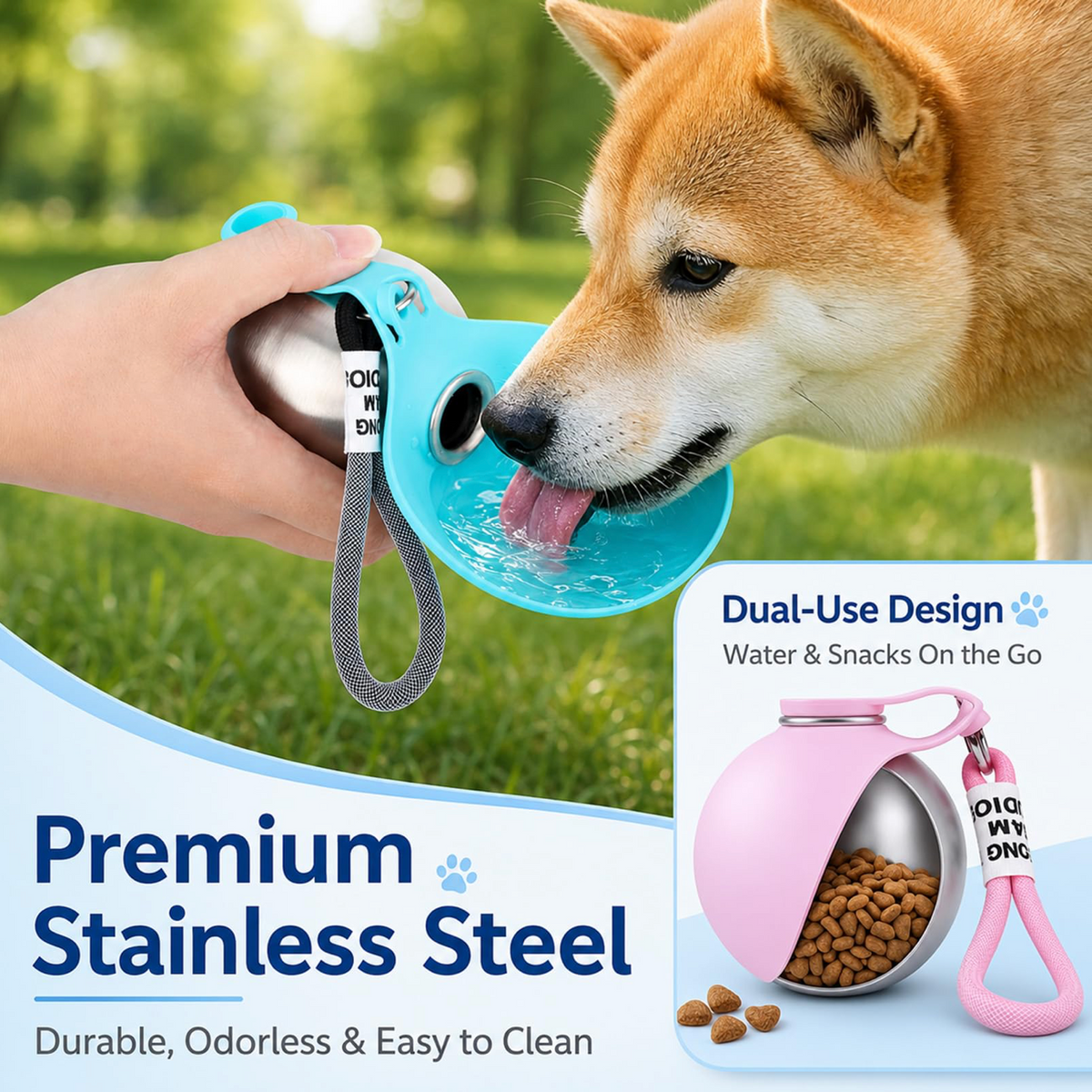 2-In-1 Portable Dog Water Bottle